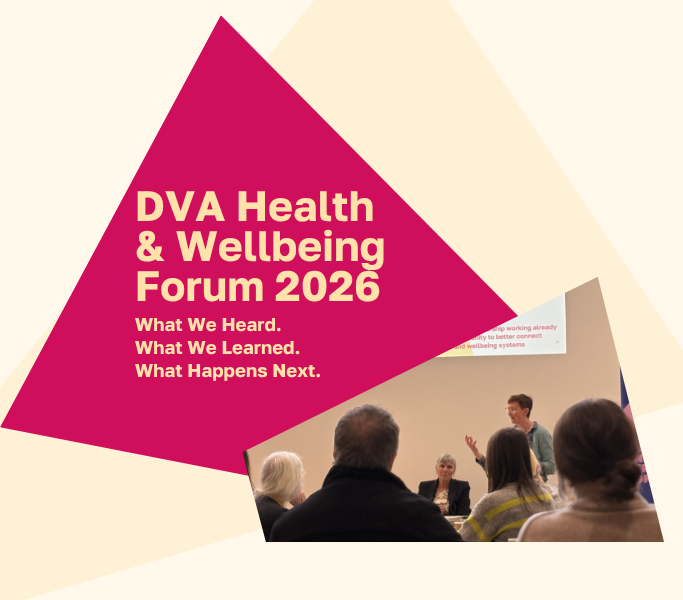 DVA Forum 2026 logo and image of Juliet Grace at the forum