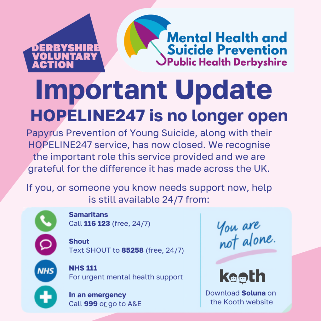 Important update: HOPELINE247 is no longer operating